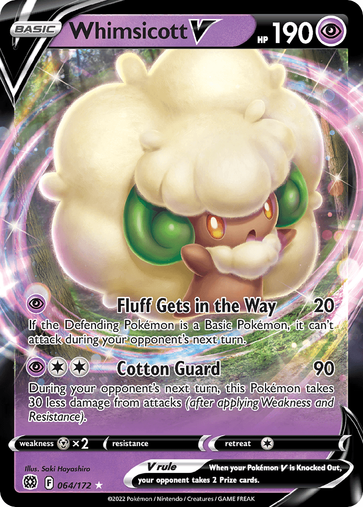 Whimsicott V — SWSH09: Brilliant Stars Pokémon TCG card by Saki Hayashiro