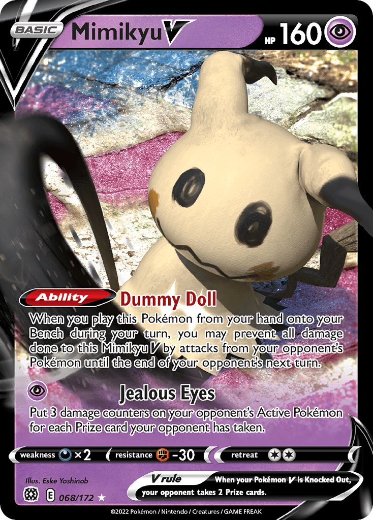 Mimikyu V — SWSH09: Brilliant Stars Pokémon TCG card by Eske Yoshinob