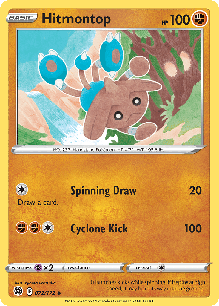 Hitmontop — SWSH09: Brilliant Stars Pokémon TCG card by ryoma uratsuka