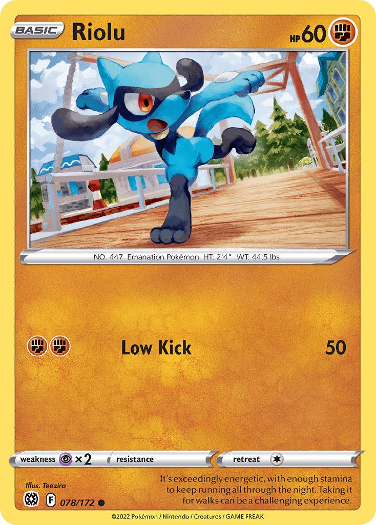 Riolu — SWSH09: Brilliant Stars Pokémon TCG card by Teeziro