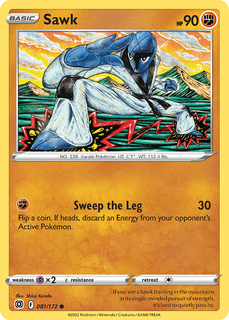 Sawk — SWSH09: Brilliant Stars Pokémon TCG card by Shinji Kanda