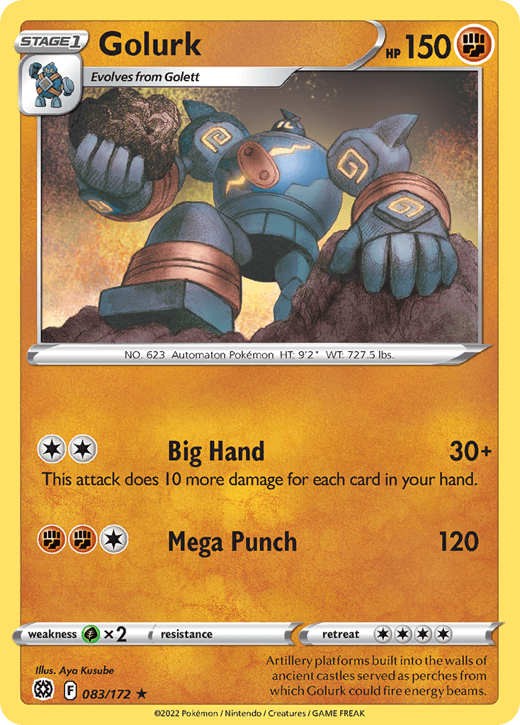 Golurk — SWSH09: Brilliant Stars Pokémon TCG card by Aya Kusube
