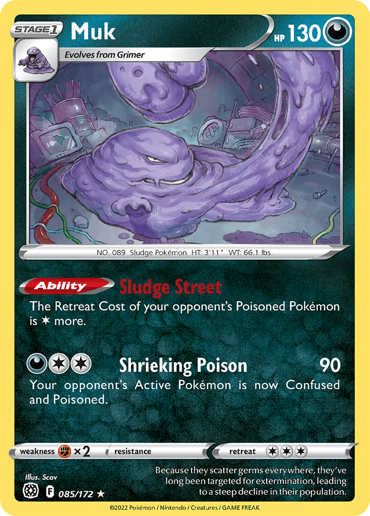 Muk — SWSH09: Brilliant Stars Pokémon TCG card by Scav