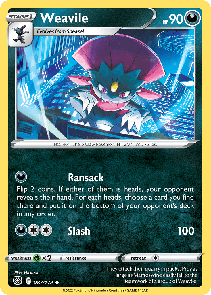 Weavile — SWSH09: Brilliant Stars Pokémon TCG card by Hasuno