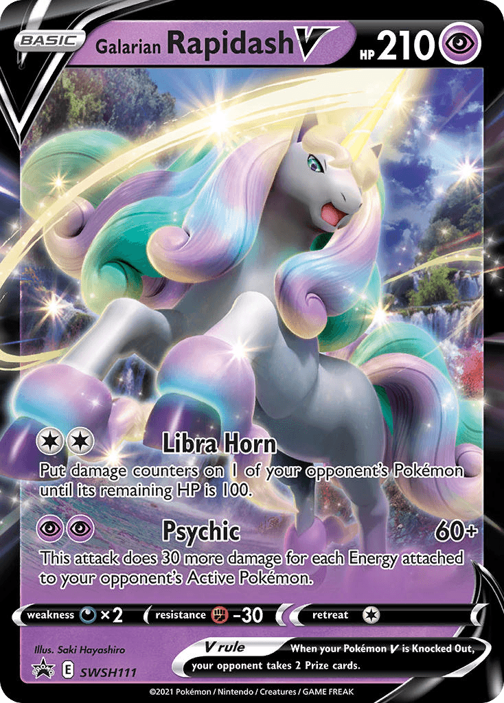 Galarian Rapidash V — Prize Pack Series Cards Pokémon TCG card by Saki Hayashiro