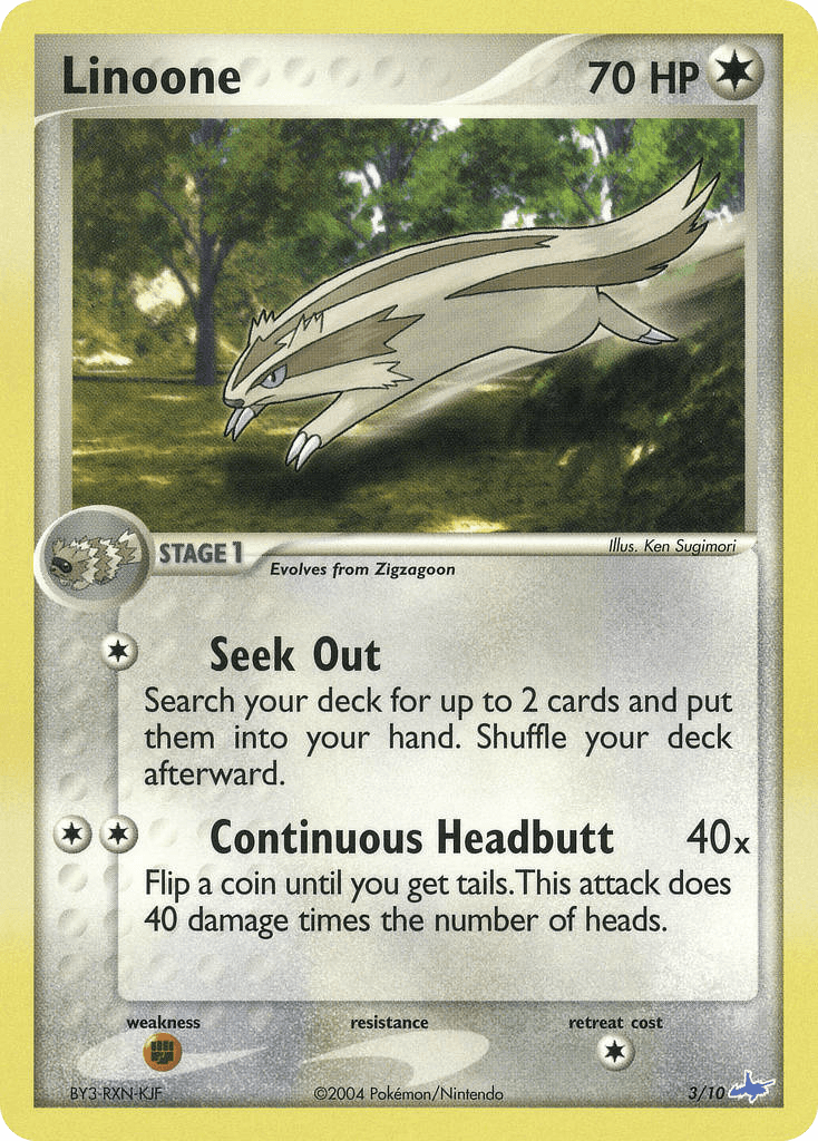 Linoone — EX Trainer Kit 1: Latias & Latios Pokémon TCG card by Ken Sugimori