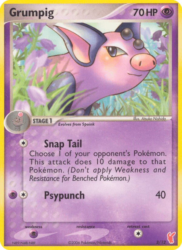 Grumpig — EX Trainer Kit 2: Plusle & Minun Pokémon TCG card by Atsuko Nishida