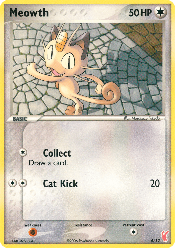 Meowth — EX Trainer Kit 2: Plusle & Minun Pokémon TCG card by Masakazu Fukuda