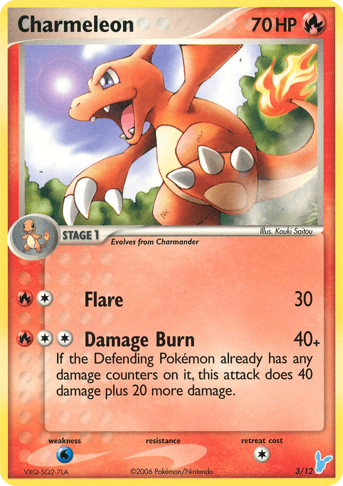 Charmeleon — EX Trainer Kit 2: Plusle & Minun Pokémon TCG card by Kouki Saitou
