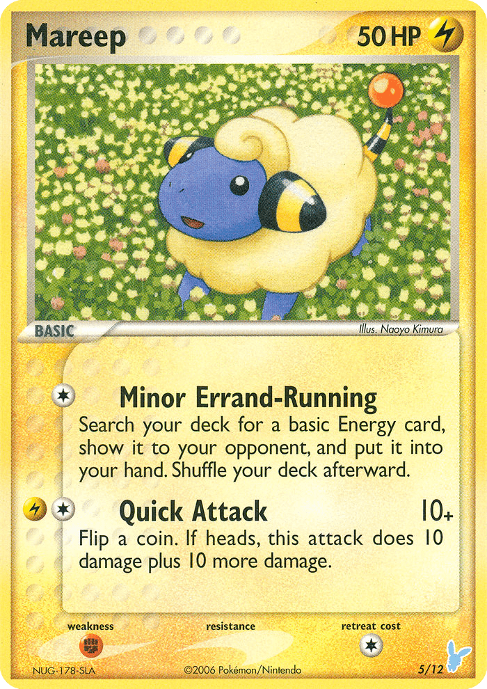 Mareep — EX Trainer Kit 2: Plusle & Minun Pokémon TCG card by Naoyo Kimura