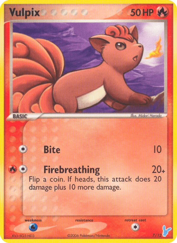 Vulpix — EX Trainer Kit 2: Plusle & Minun Pokémon TCG card by Midori Harada