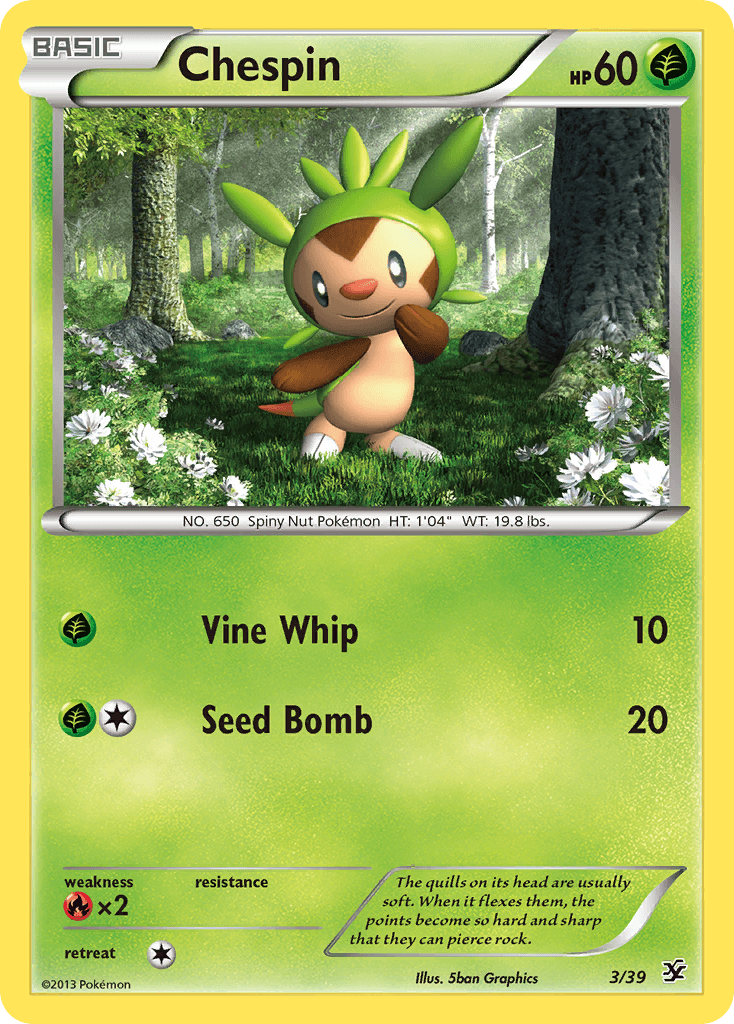 Chespin — Kalos Starter Set Pokémon TCG card by 5ban Graphics