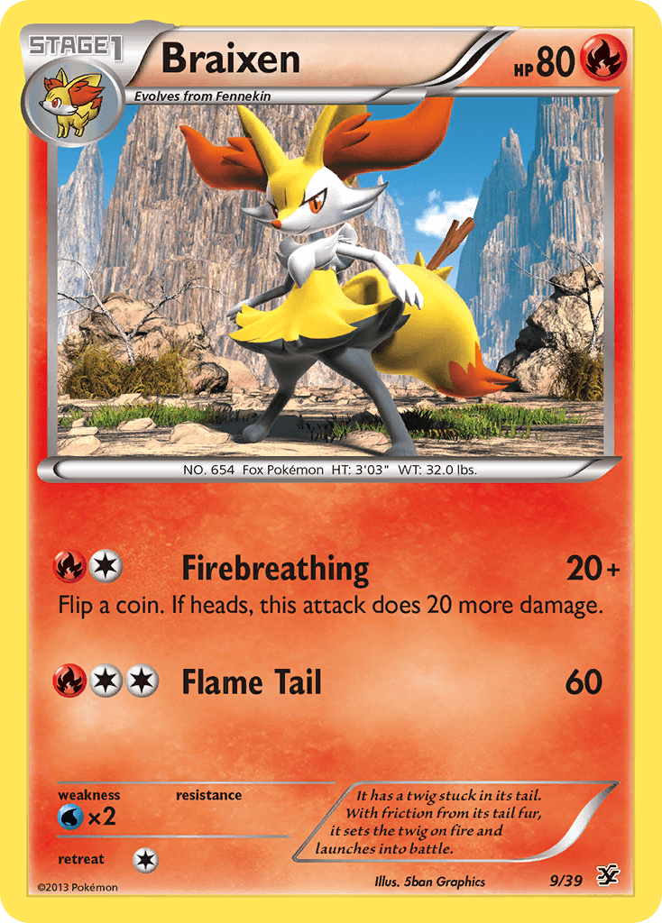Braixen — Kalos Starter Set Pokémon TCG card by 5ban Graphics