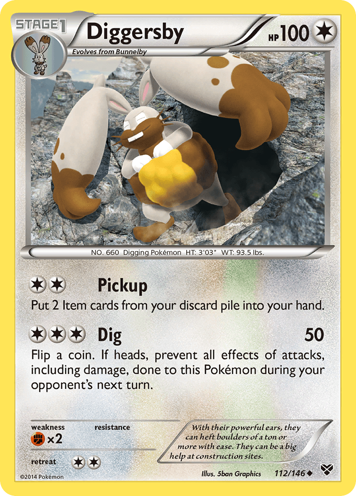 Diggersby — XY Base Set Pokémon TCG card by 5ban Graphics