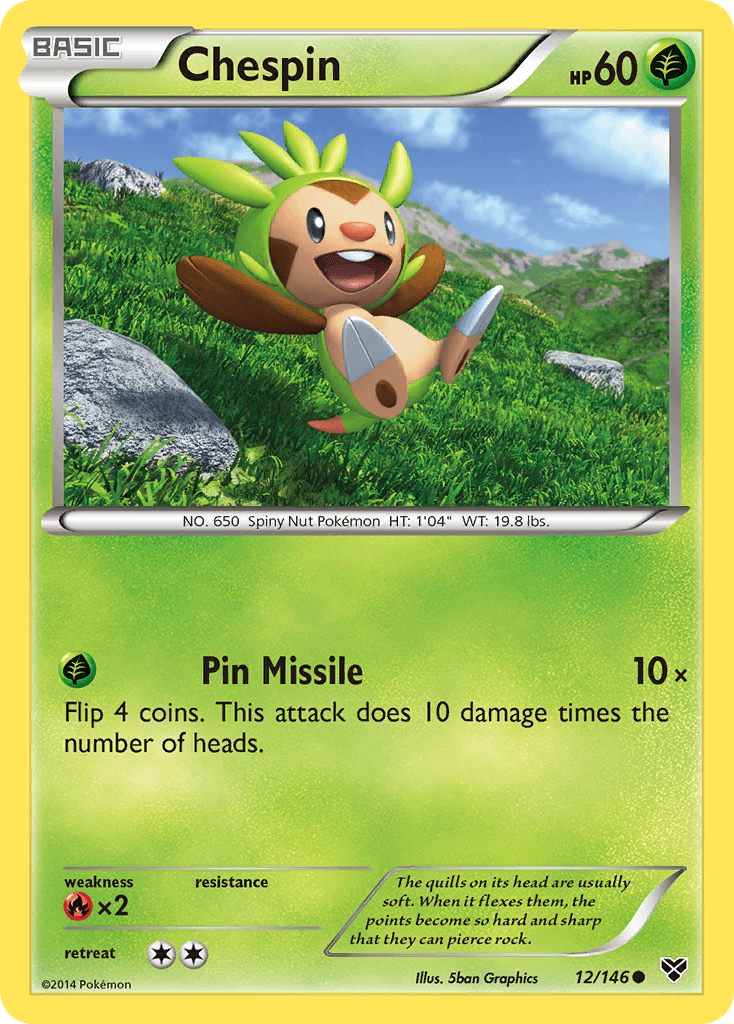 Chespin — XY Base Set Pokémon TCG card by 5ban Graphics