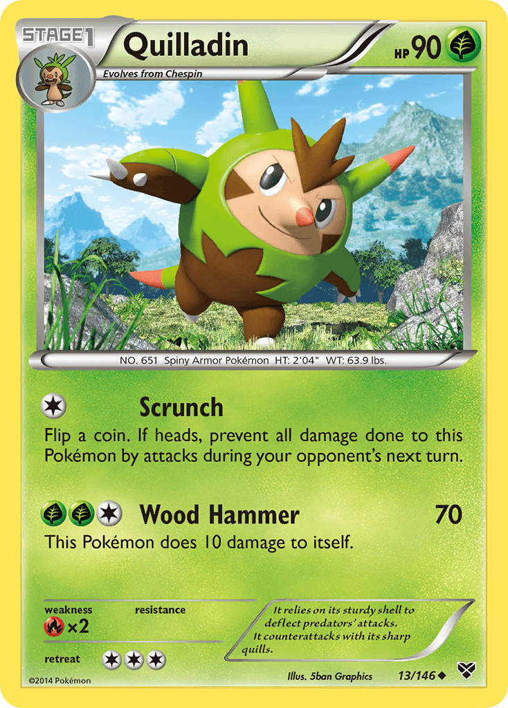Quilladin — XY Base Set Pokémon TCG card by 5ban Graphics