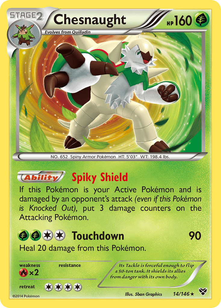 Chesnaught — XY Base Set Pokémon TCG card by 5ban Graphics