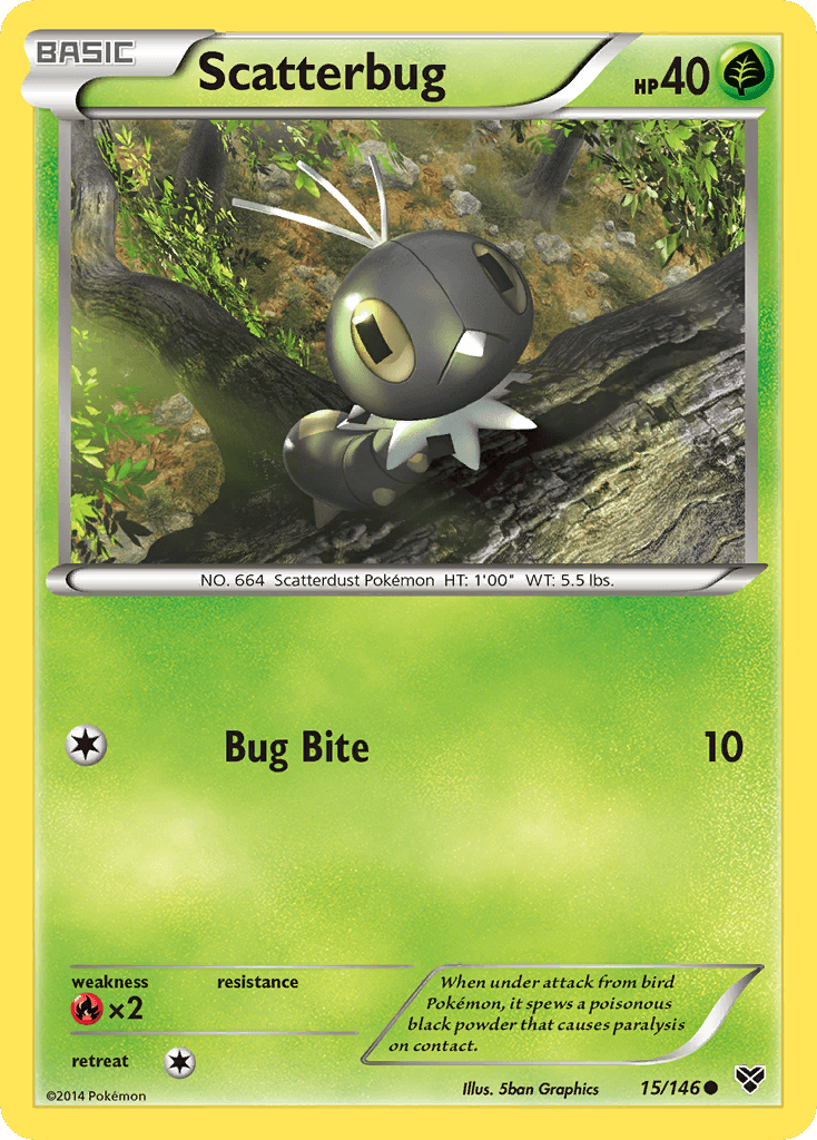 Scatterbug — XY Base Set Pokémon TCG card by 5ban Graphics