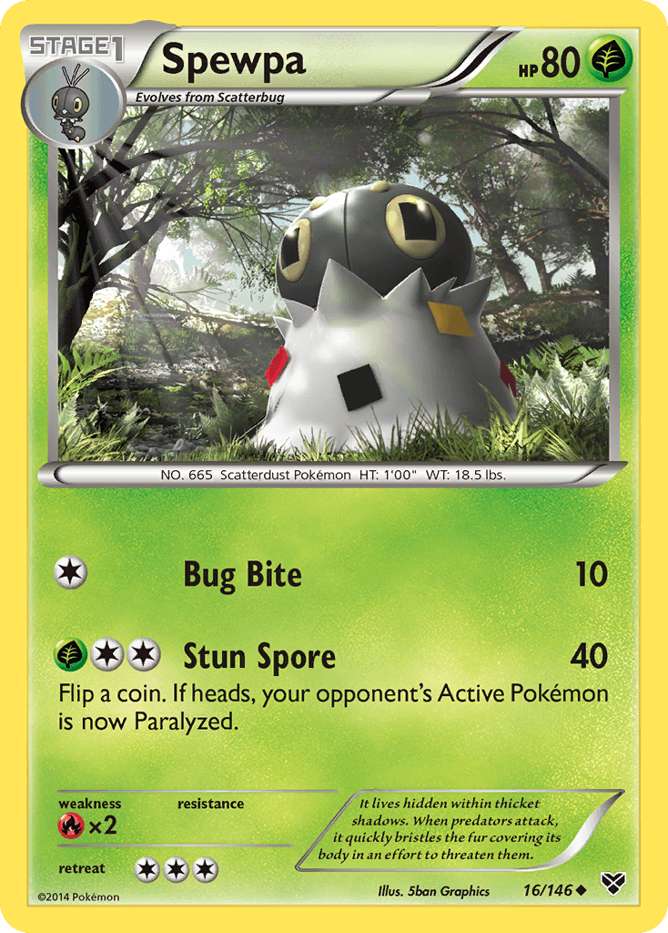 Spewpa — XY Base Set Pokémon TCG card by 5ban Graphics