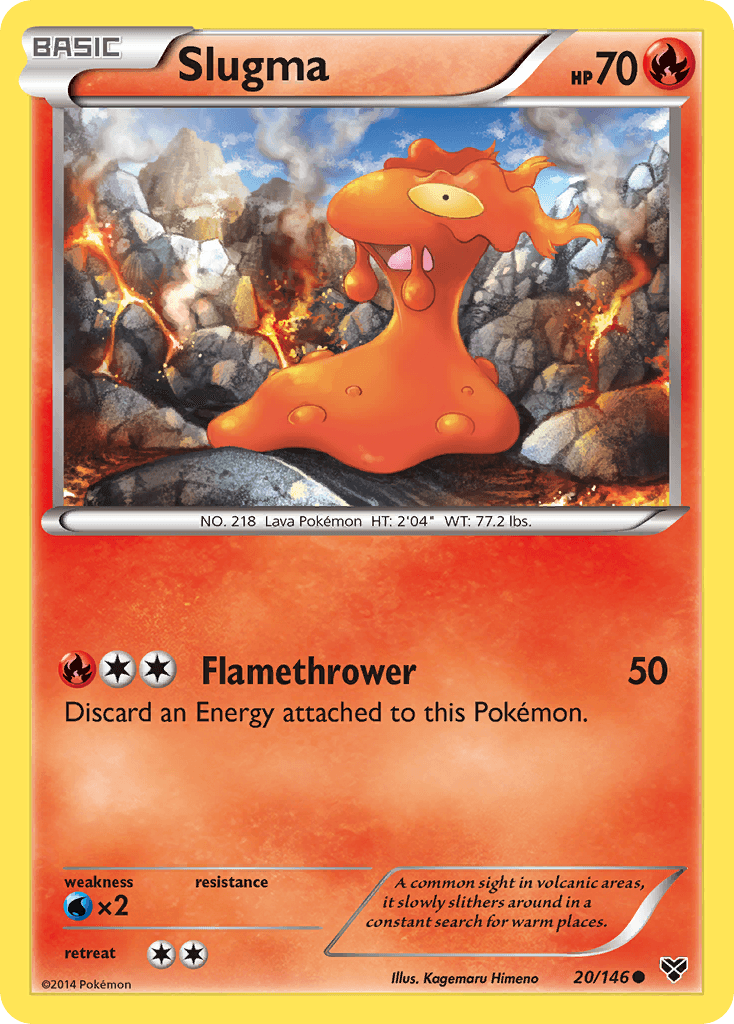 Slugma — XY Base Set Pokémon TCG card by Illus. Ken Sugimori