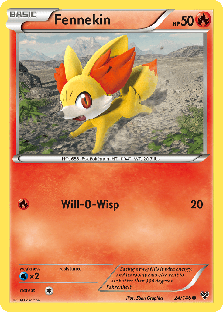 Fennekin — XY Base Set Pokémon TCG card by 5ban Graphics