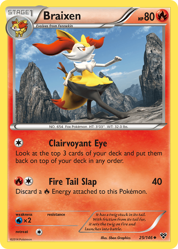 Braixen — XY Base Set Pokémon TCG card by 5ban Graphics