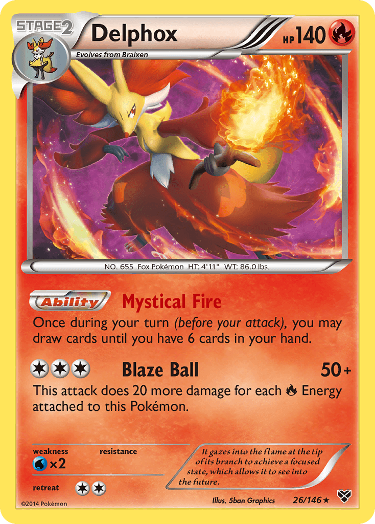 Delphox — XY Base Set Pokémon TCG card by 5ban Graphics