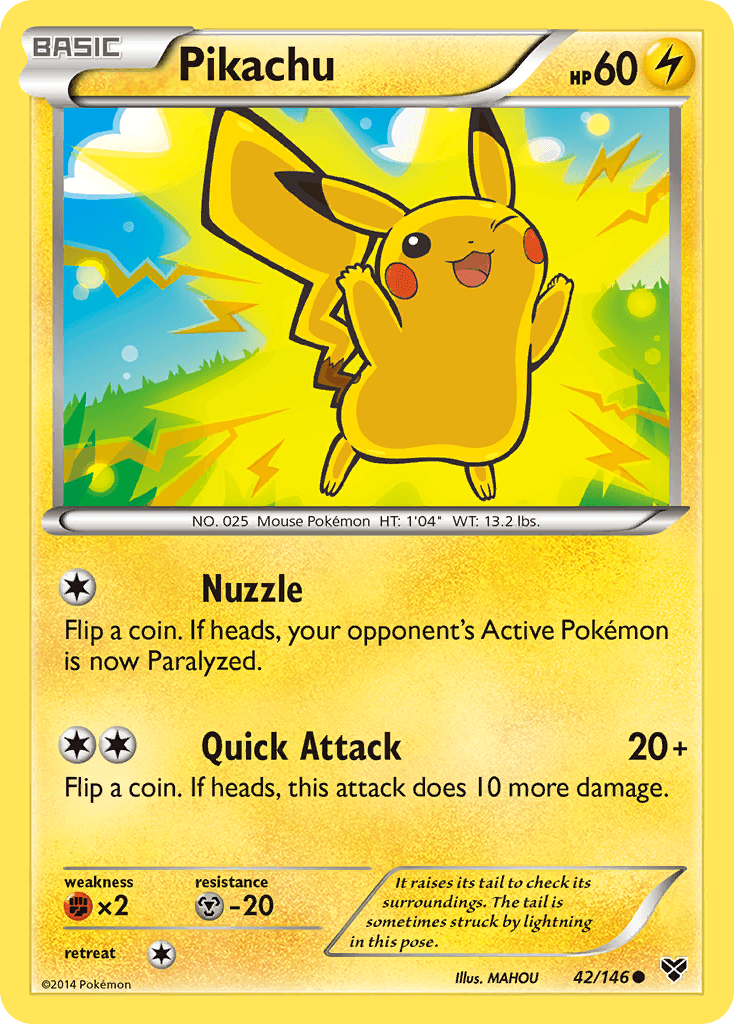 Pikachu — XY Base Set Pokémon TCG card by MAHOU