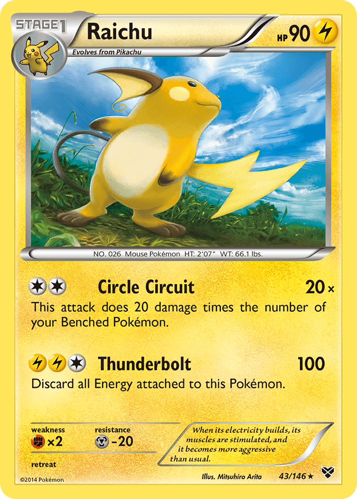 Raichu — XY Base Set Pokémon TCG card by Mitsuhiro Arita
