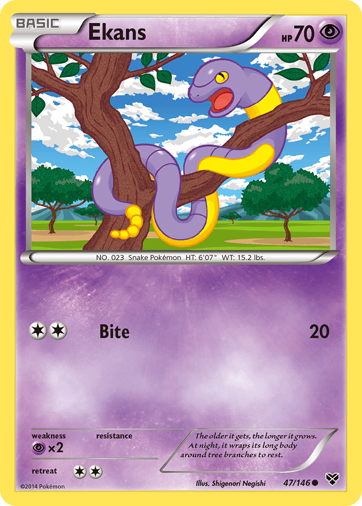 Ekans — XY Base Set Pokémon TCG card by Shigenori Negishi