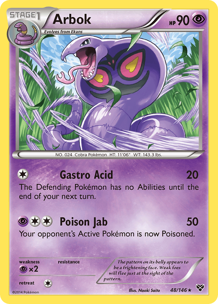 Arbok — XY Base Set Pokémon TCG card by Naoki Saito