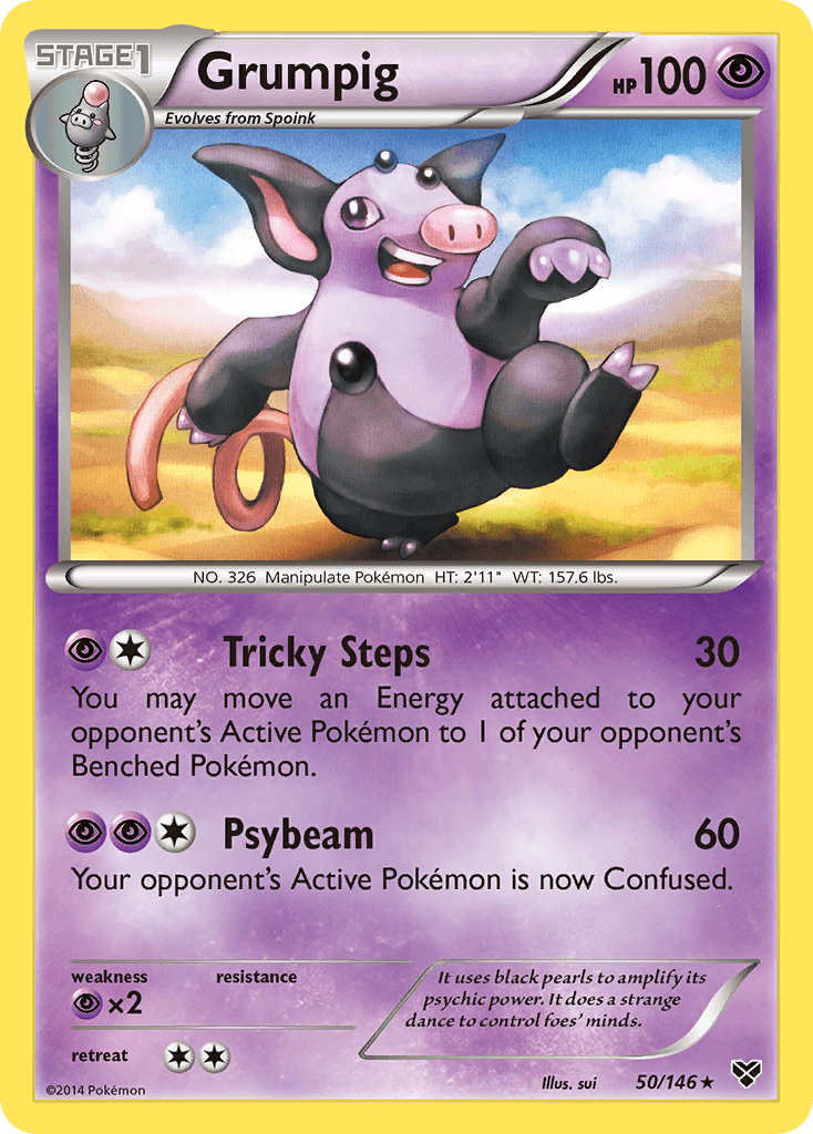 Grumpig — XY Base Set Pokémon TCG card by sui