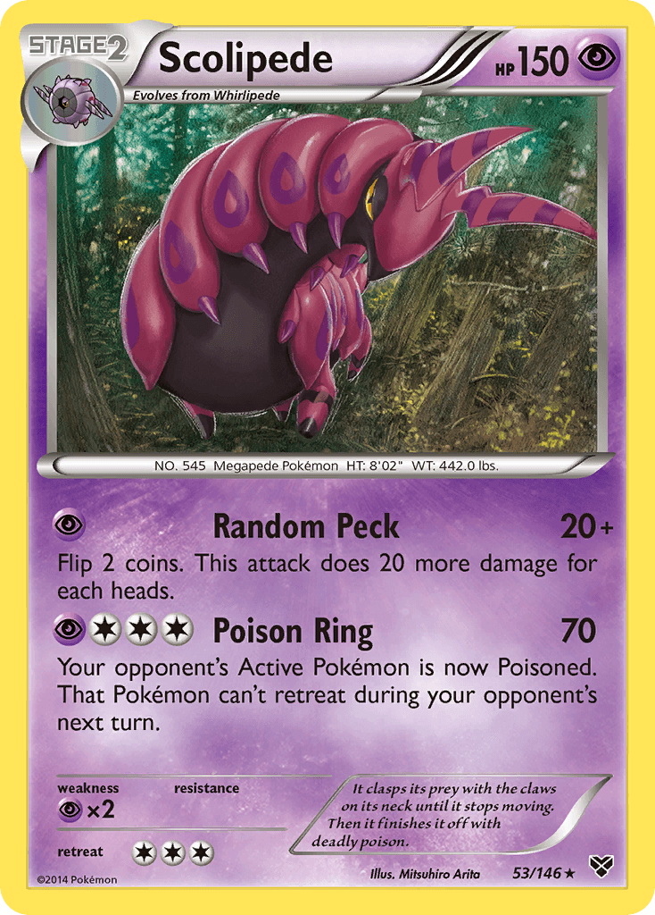 Scolipede — XY Base Set Pokémon TCG card by Mitsuhiro Arita