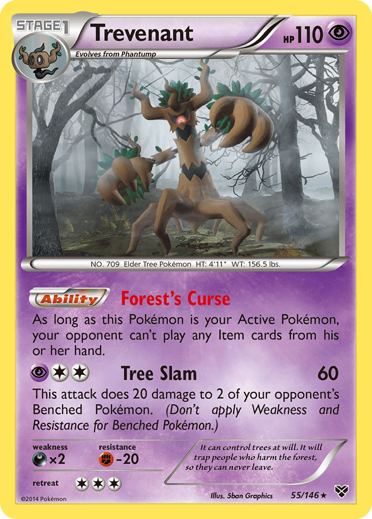 Trevenant — XY Base Set Pokémon TCG card by 5ban Graphics