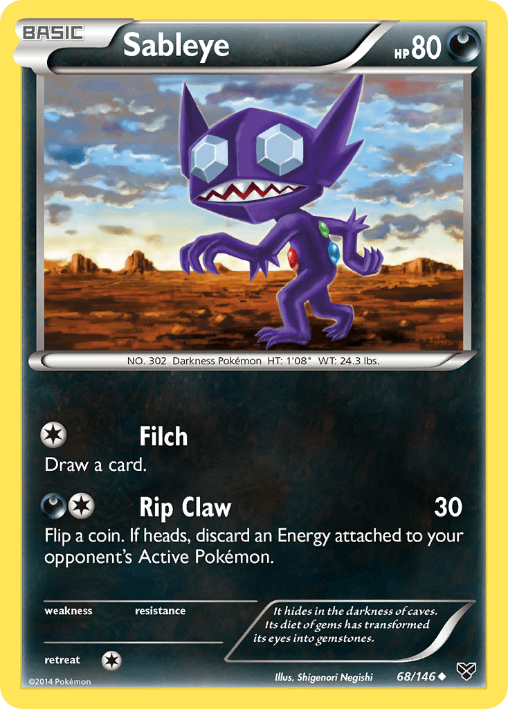 Sableye — XY Base Set Pokémon TCG card by Shigenori Negishi