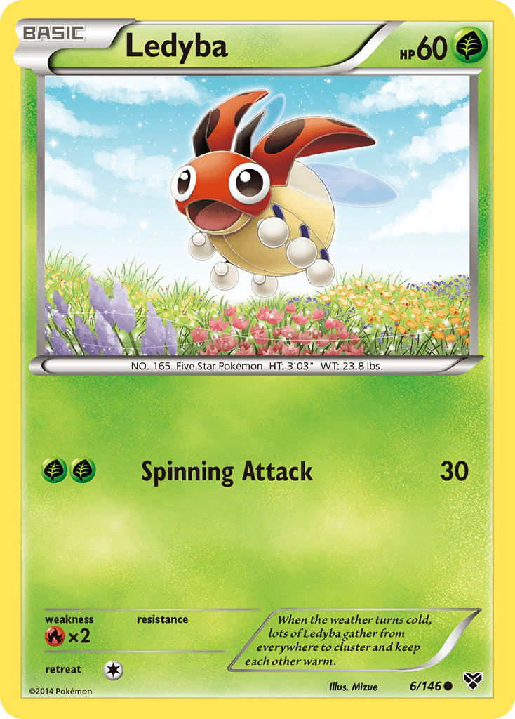 Ledyba — XY Base Set Pokémon TCG card by Ken Sugimori