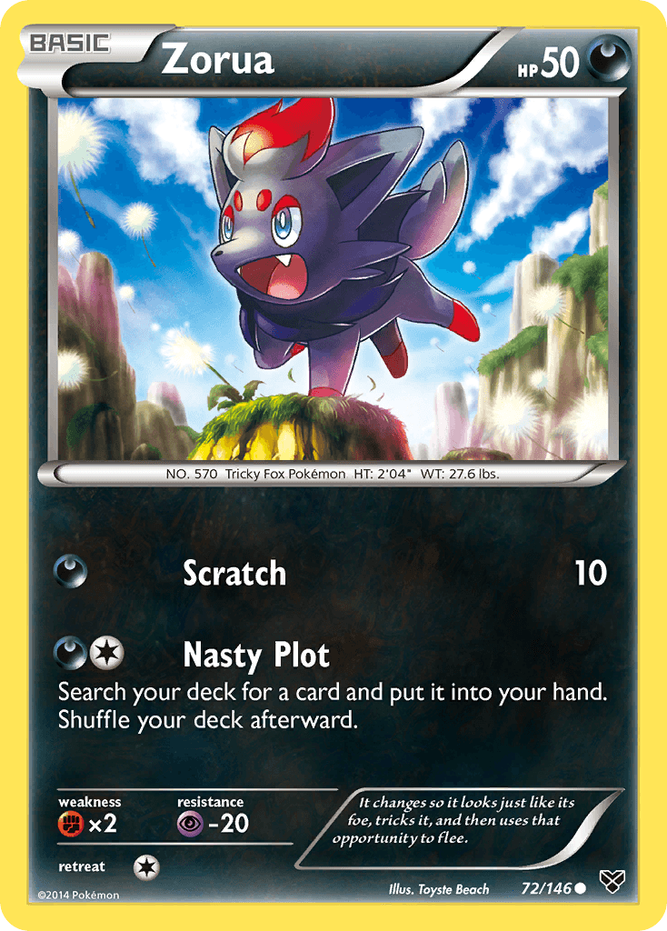 Zorua — XY Base Set Pokémon TCG card by Toyste Beach