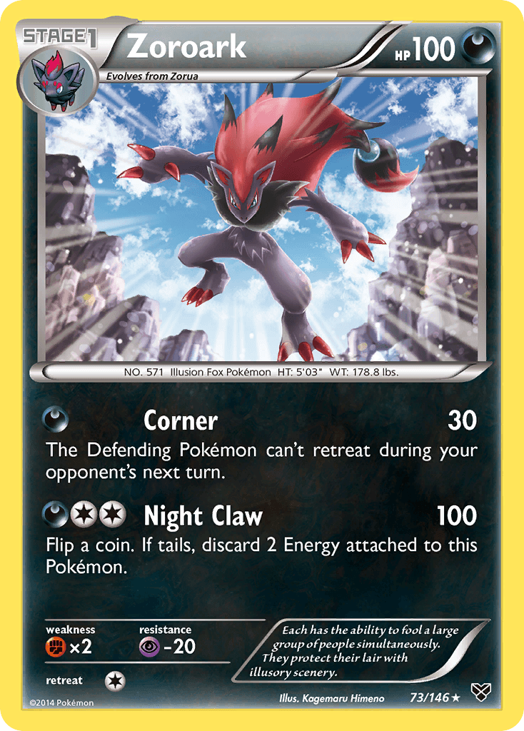 Zoroark — XY Base Set Pokémon TCG card by Kagemaru Himeno