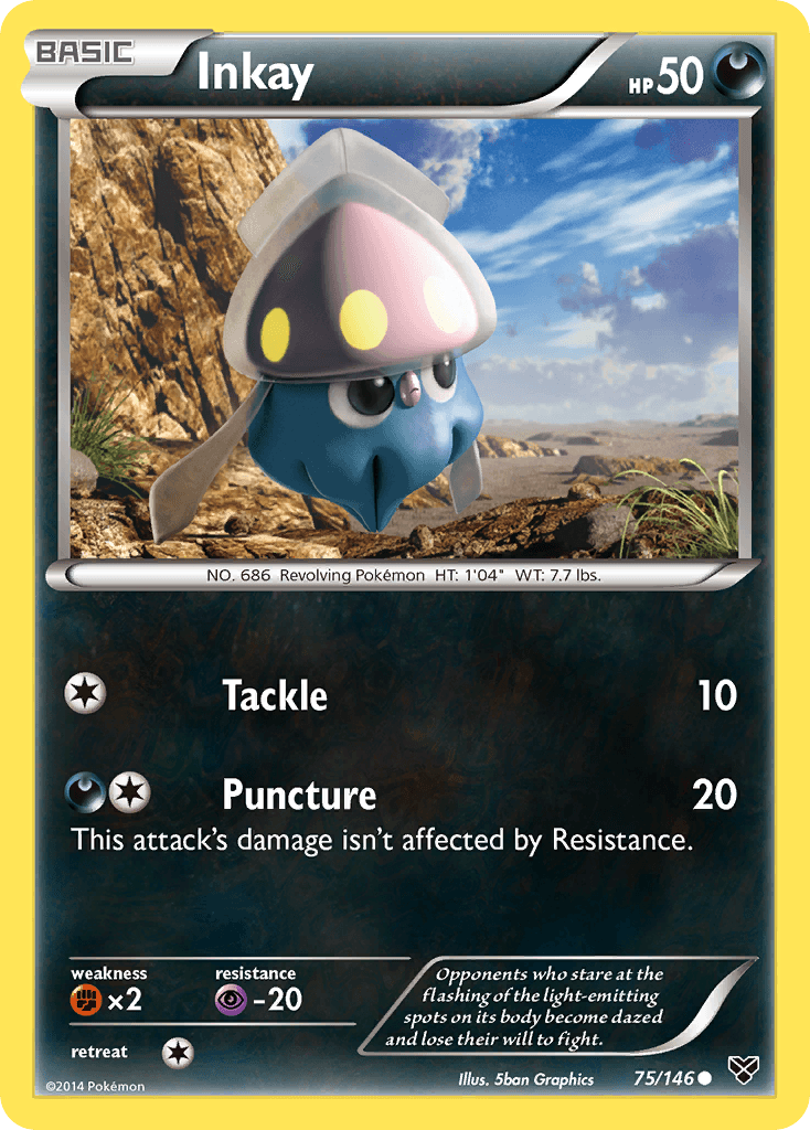 Inkay (75) — XY Base Set Pokémon TCG card by 5ban Graphics