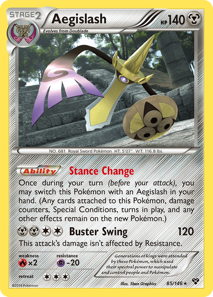 Aegislash (85) — XY Base Set Pokémon TCG card by Ken Sugimori