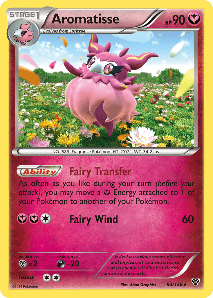Aromatisse — XY Base Set Pokémon TCG card by 5ban Graphics
