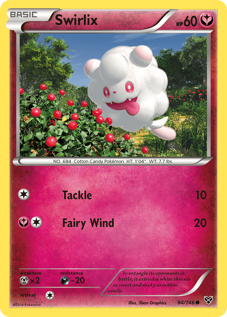 Swirlix — XY Base Set Pokémon TCG card by 5ban Graphics