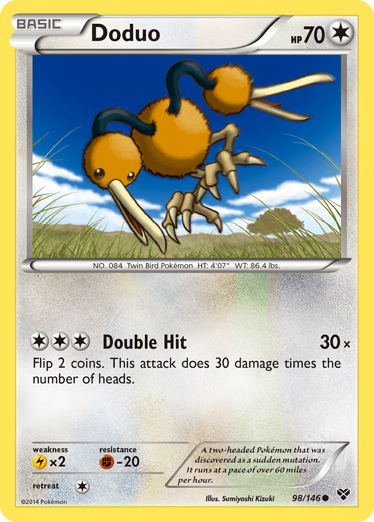 Doduo — XY Base Set Pokémon TCG card by Sumiyoshi Kizuki