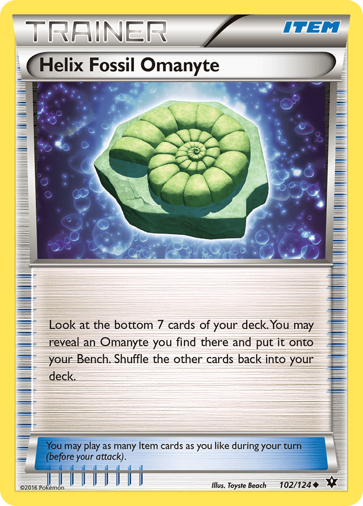 Helix Fossil Omanyte — XY - Fates Collide Pokémon TCG card by Toyste Beach