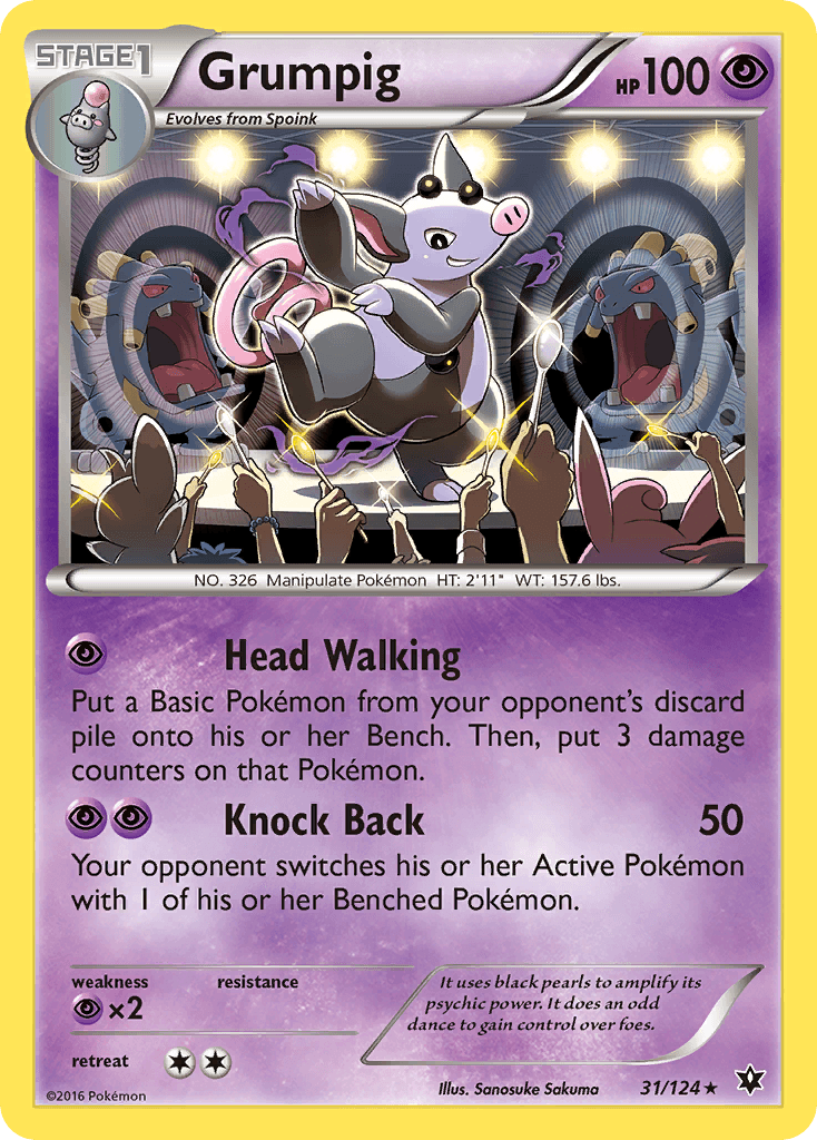 Grumpig — XY - Fates Collide Pokémon TCG card by Sanosuke Sakuma
