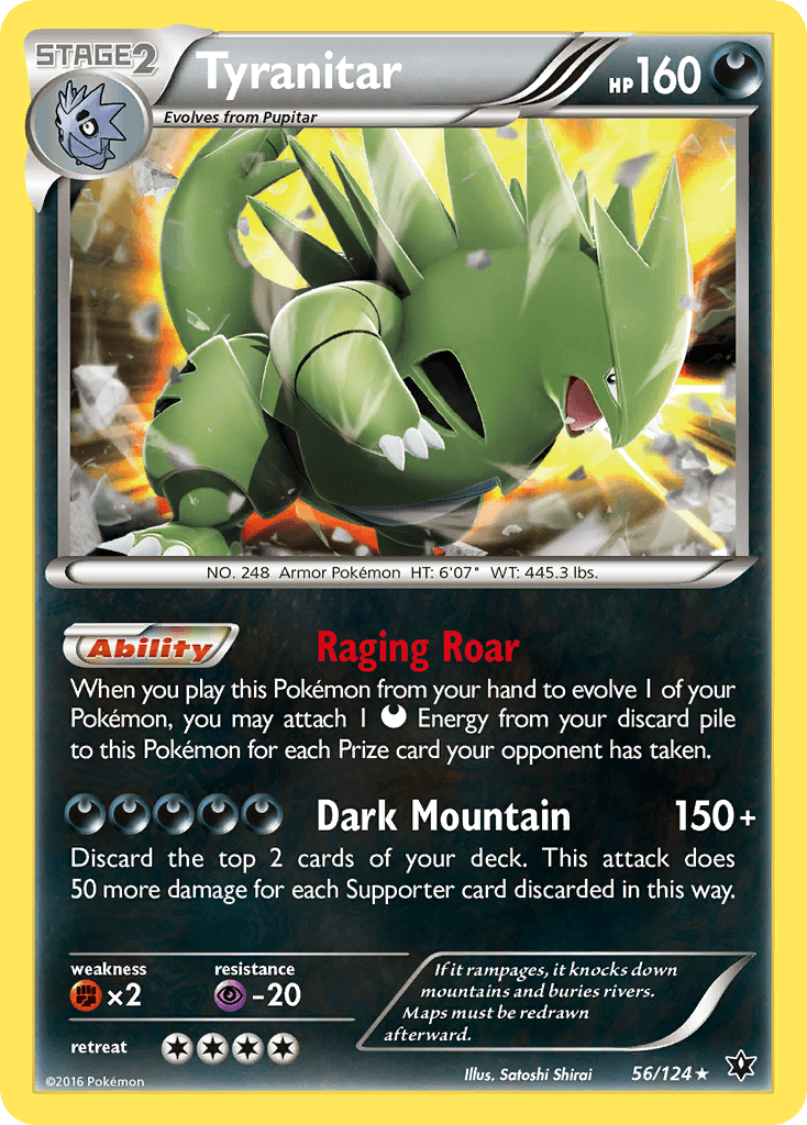 Tyranitar — XY - Fates Collide Pokémon TCG card by Satoshi Shirai
