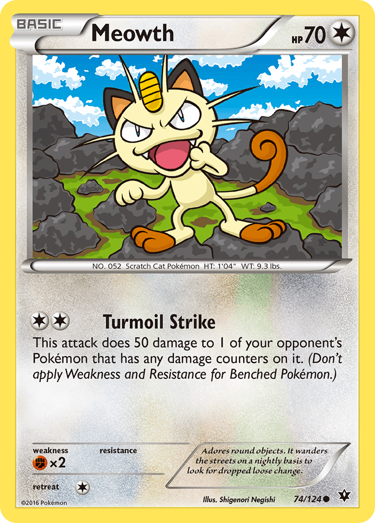 Meowth — XY - Fates Collide Pokémon TCG card by Shigenori Negishi