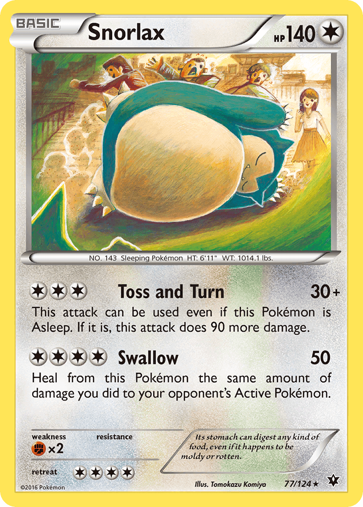 Snorlax — XY - Fates Collide Pokémon TCG card by Tomokazu Komiya