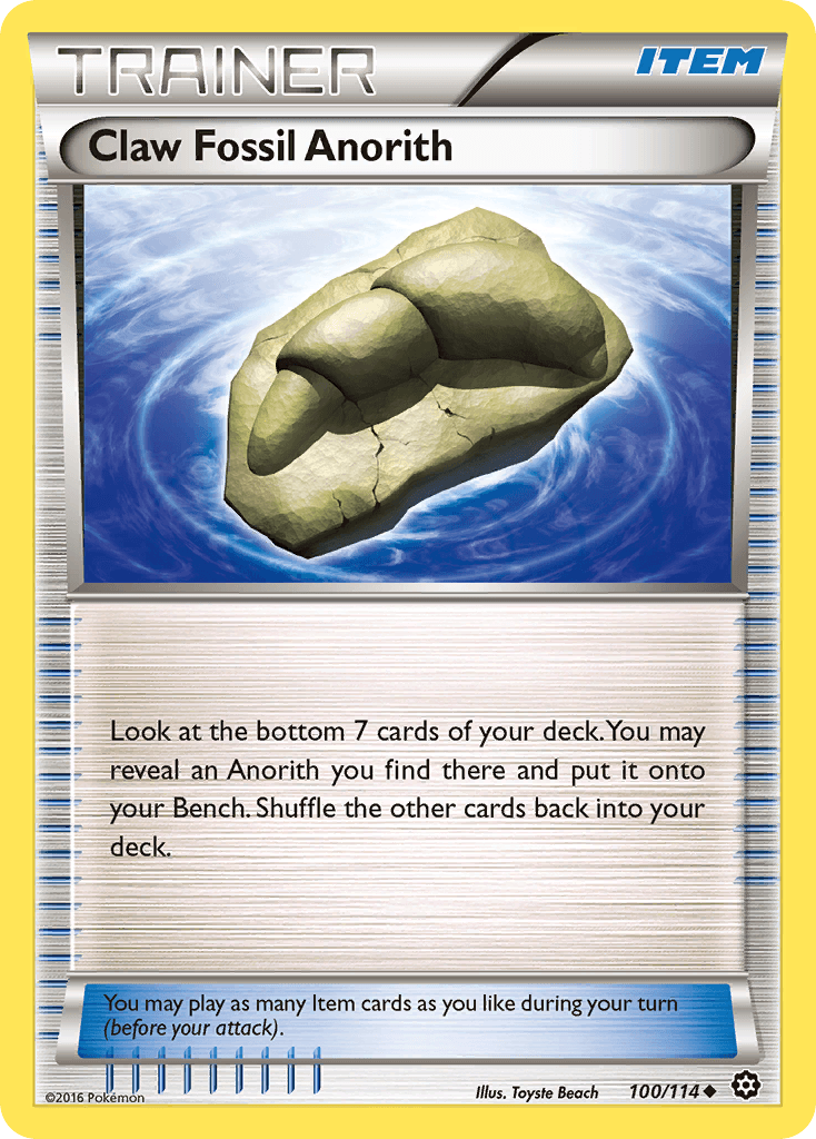 Claw Fossil Anorith — XY - Steam Siege Pokémon TCG card by Toyste Beach