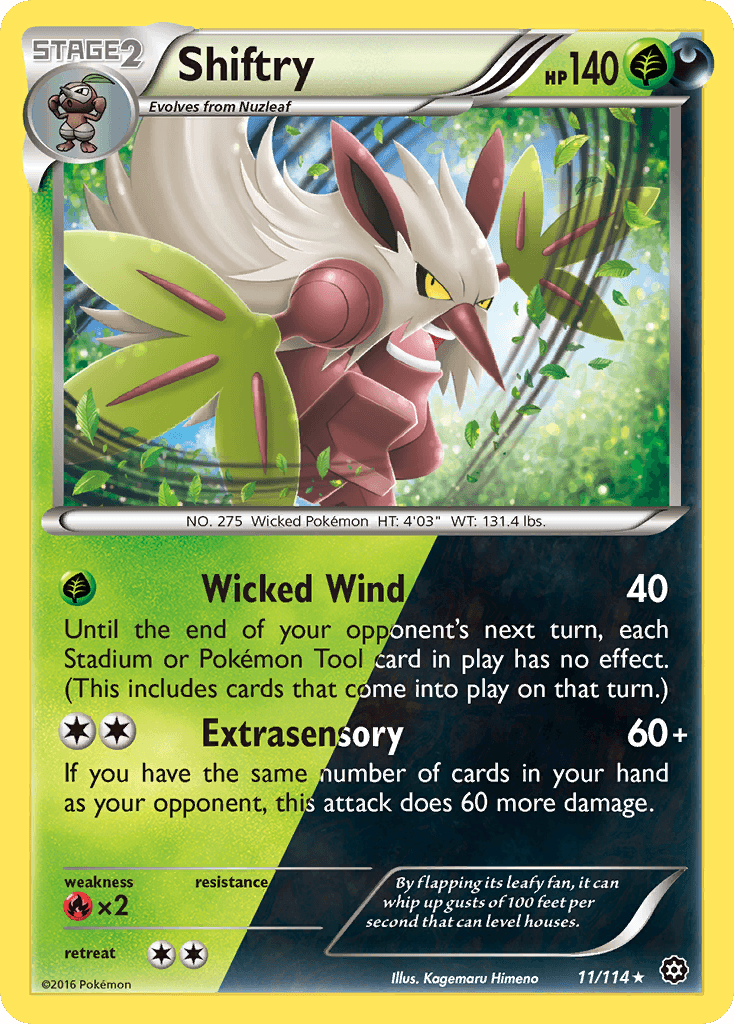 Shiftry — XY - Steam Siege Pokémon TCG card by Kagemaru Himeno